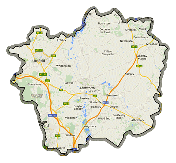 We cover the Lichfield, Tamworth, Kingsbury, Appleby Magna, Fradley, Shenstone areas